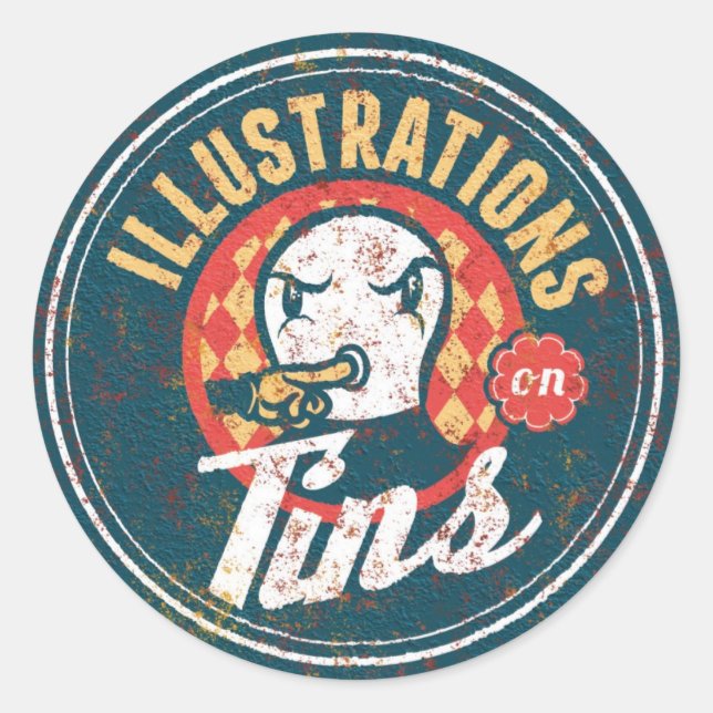 Tins Runt Klistermärke (Framsida)
