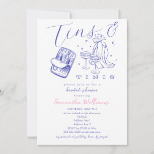Tins & Tinis Sardiner och Martini Brudtjejfest Inbjudningar