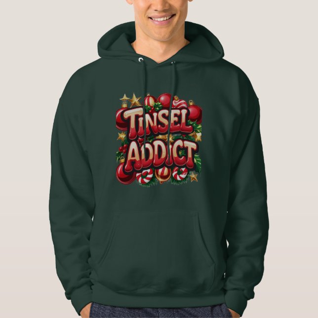 Tinsel Addict Roligt Hoodie (Framsida)