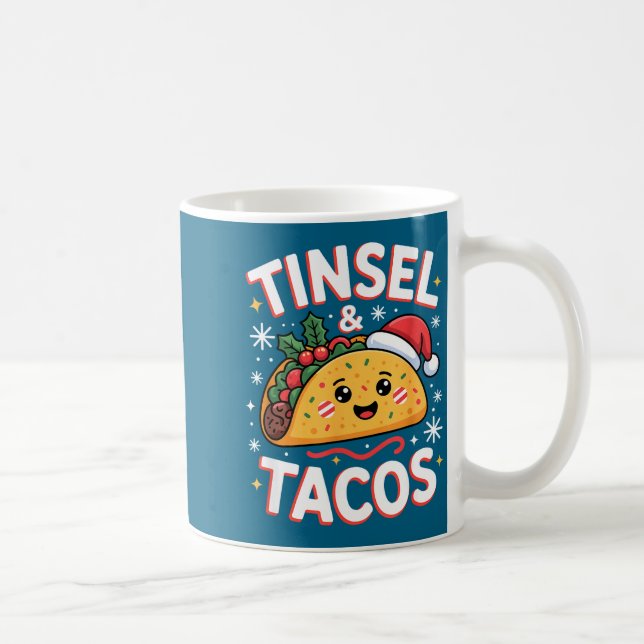 Tinsel And Tacos Cute Christmas Mexican Food Fun  Kaffemugg (Höger)