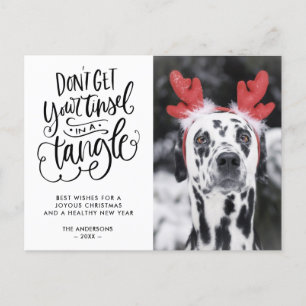 Tinsel i en Rolig hund fotomul i triangeln Helg Vykort