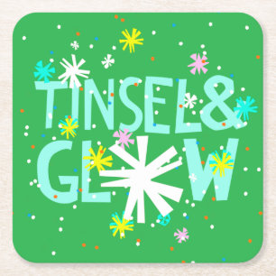 Tinsel och glöd underlägg papper kvadrat