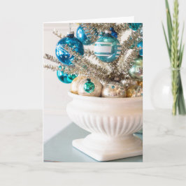 Tinsel Träd med Vintage julkort för prydnadsföremå Kort