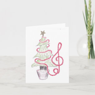 Tinsel Treble Clef-julkort Kort