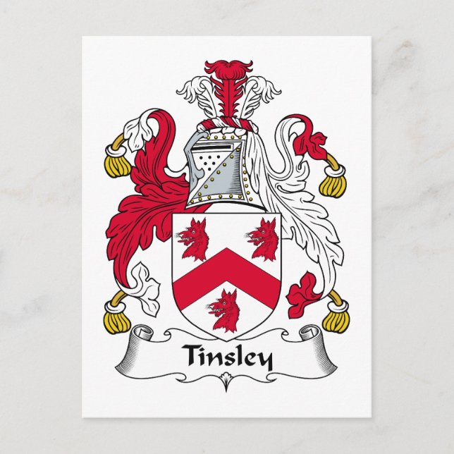 Tinsley Family Crest Vykort (Framsida)