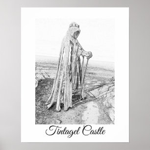 Tintel Kung Arthur Monument Cornwall Poster