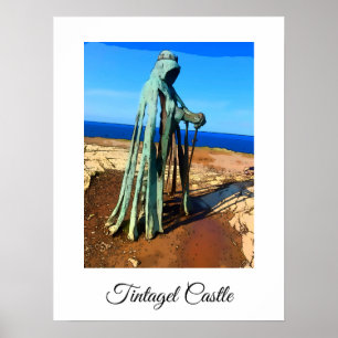 Tintel Kung Arthur Monument Cornwall Poster