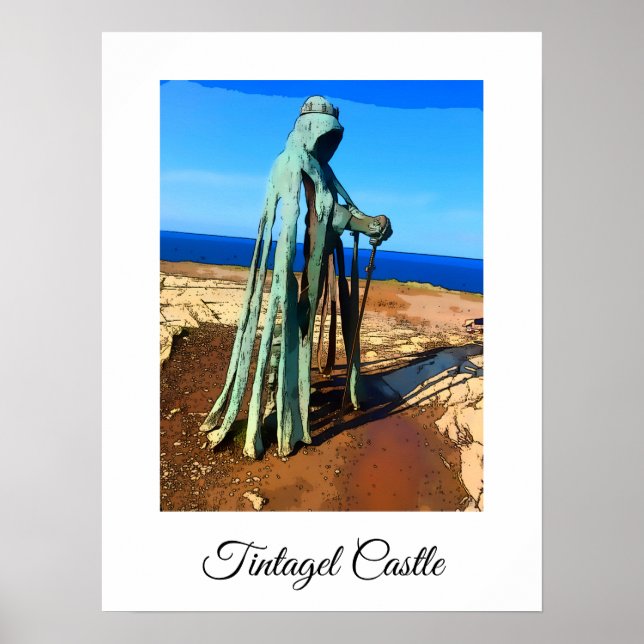 Tintel Kung Arthur Monument Cornwall Poster (Framsidan)