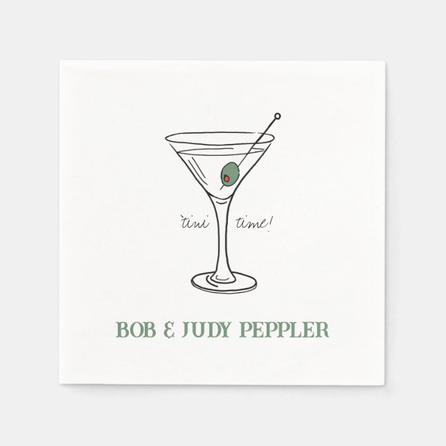 "Tintid Personlig Papper Cocktail Napkins Pappersservett (Framsidan)