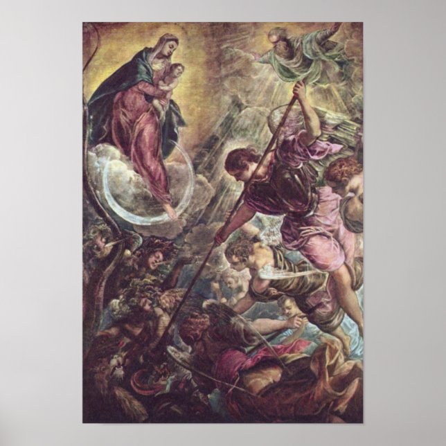 Tintoretto – Archangel Michael Fights Satan Poster (Framsidan)