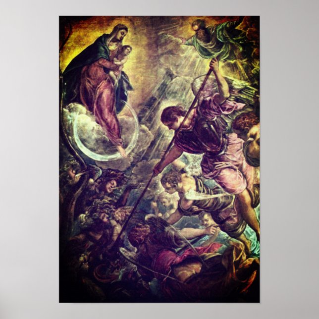 Tintoretto - Archangel Michael Fights Satan Poster (Framsidan)