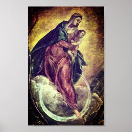 Tintoretto Crescent Måne Madonna Maria Apocalypse Poster