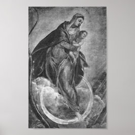 Tintoretto Crescent Måne Madonna Maria Apocalypse Poster
