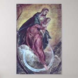 Tintoretto Crescent Måne Madonna Mary Apocalypse Poster