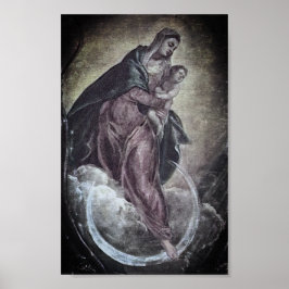 Tintoretto Crescent Måne Madonna Mary Apocalypse Poster