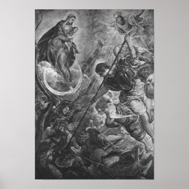 Tintoretto – Kampf des Erzengels Michael mit Satan Poster (Framsidan)