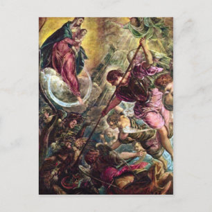 Tintoretto - slaget vid Archangel Michael med Vykort