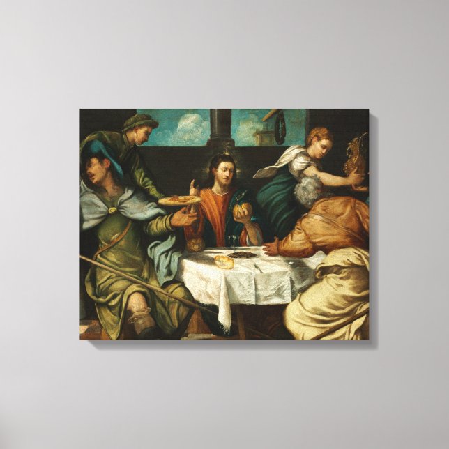 Tintoretto - Supper vid Emmaus Canvastryck (Framsida)