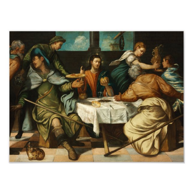 Tintoretto - Supper vid Emmaus Fototryck (Framsidan)