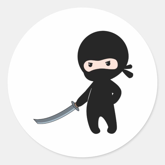 Tiny Arg Ninja Runt Klistermärke (Framsida)