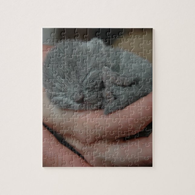 Tiny Baby blue Kitten Pussel (Vertikal)