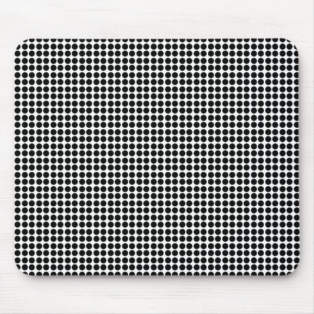 Tiny Black Polka Dot Mönster Musmatta (Framsidan)
