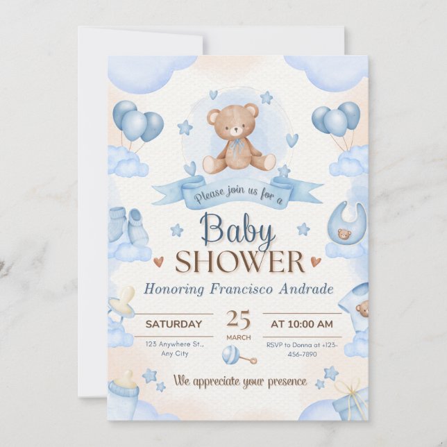 Tiny Blessing Baby Shower Elegant Design Inbjudningar (Framsida)