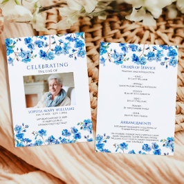 Tiny Blue Wildblommors Funeral Order of Service Program