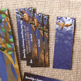 Tiny Bookmark, Uggla, Misty Forest, Wisdom Mini Visitkort