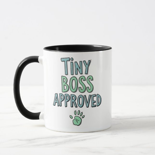 Tiny Boss Godkänd Söt Husdjur Tåavtryck Tvåtons Mugg (Vänster)