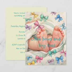 Tiny Bows and Toes Digital nedladdningsbar inbjuda Inbjudningar