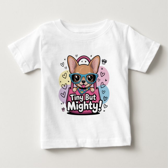 Tiny but Mighty Chihuahua  Keychains & Lanyards T Shirt (Framsida)