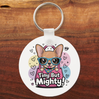 Tiny but Mighty Chihuahua-nyckelringar & halsremma Nyckelring