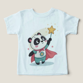 Tiny but Mighty – Superhero Panda Holding a Star T Shirt