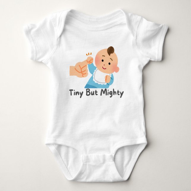 👶 "Tiny but Mighty" 💪 🌟 T Shirt (Framsida)