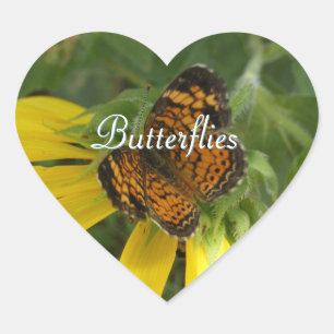 Tiny Butterfly Stickers Hjärtformat Klistermärke