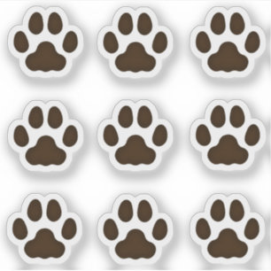 Tiny Cat Tass avtryck Mörk Brown Pet Stickers Klistermärken