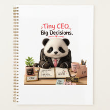 Tiny CEO Stora Beslut Rolig Baby Panda Planerare