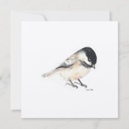 Tiny Chickadee Painting Watercolor Julkort