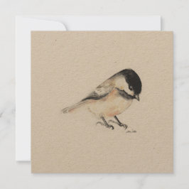 Tiny Chickadee Painting Watercolor Julkort