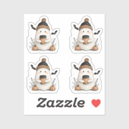 Tiny Cute Ghost Autumn Halloween - Mysigt höst Klistermärken