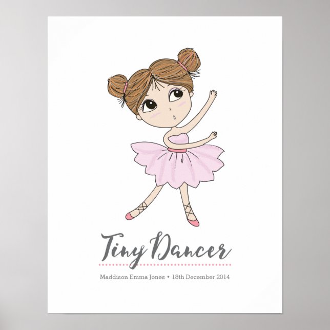 Tiny Dancer ballerina personlig print Poster (Framsidan)