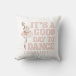Tiny Dancer Ballerina Pink Blush Girls Birthday Kudde