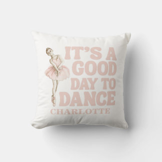 Tiny Dancer Ballerina Pink Blush Girls Birthday Kudde