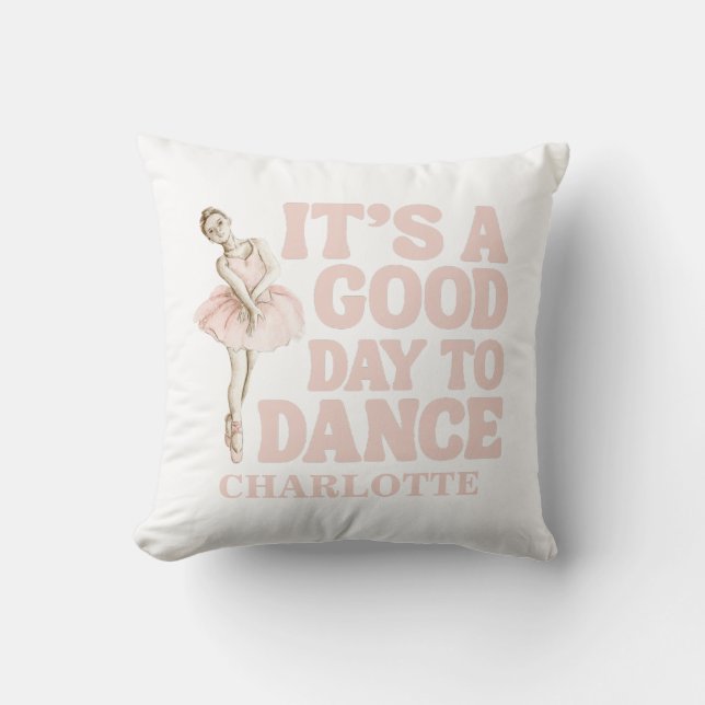 Tiny Dancer Ballerina Pink Blush Girls Birthday Kudde (Framsida)