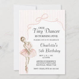 Tiny Dancer Ballerina Pink Girls Birthday Inbjudningar