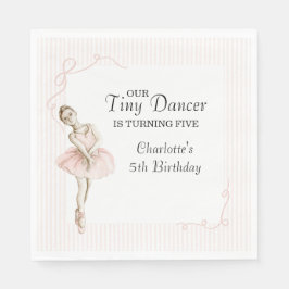 Tiny Dancer Ballerina Pink Girls Birthday Pappersservett