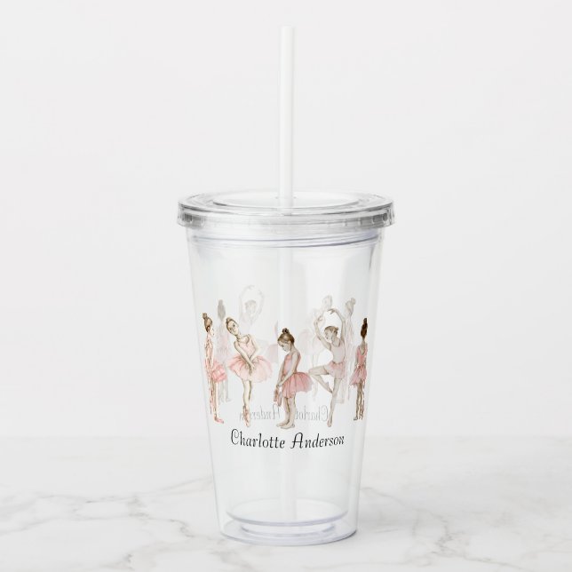 Tiny Dancer Ballerina Pink Girls Birthday Take Away Mugg (Framsida)