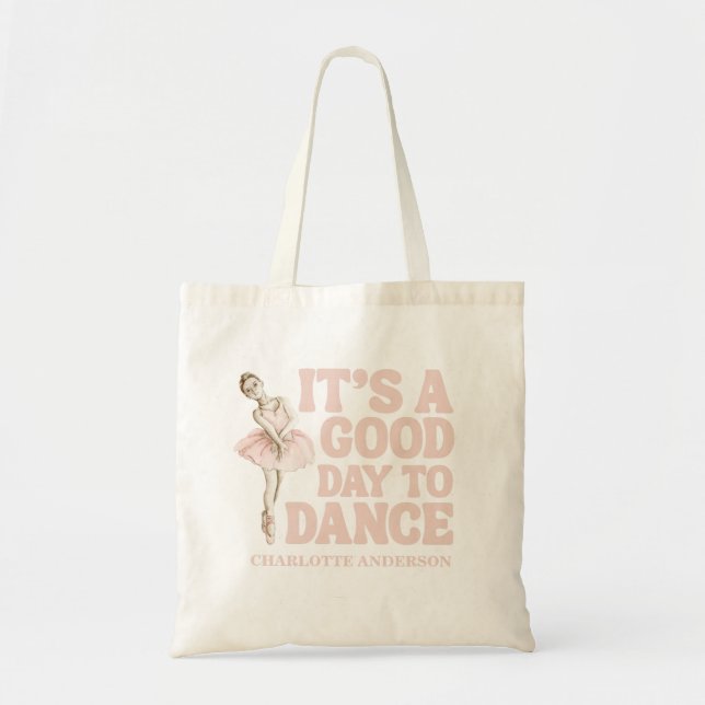 Tiny Dancer Ballerina Pink Girls Birthday Tygkasse (Framsidan)