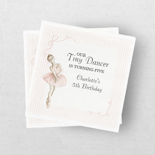 Tiny Dancer Ballerina Rosa Flickor Födelsedag Pappersservett